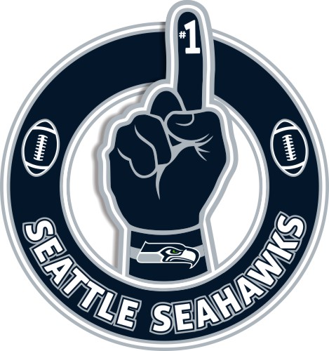 Number One Hand Seattle Seahawks logo iron on paper